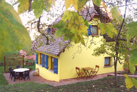 Les deux terrasses du Gite en Alsace à l'automne